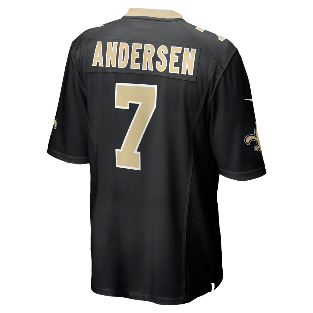 New Orleans Saints Morten Andersen Nike Black Game Retired Player Jersey product image 3, provided for visual reference and