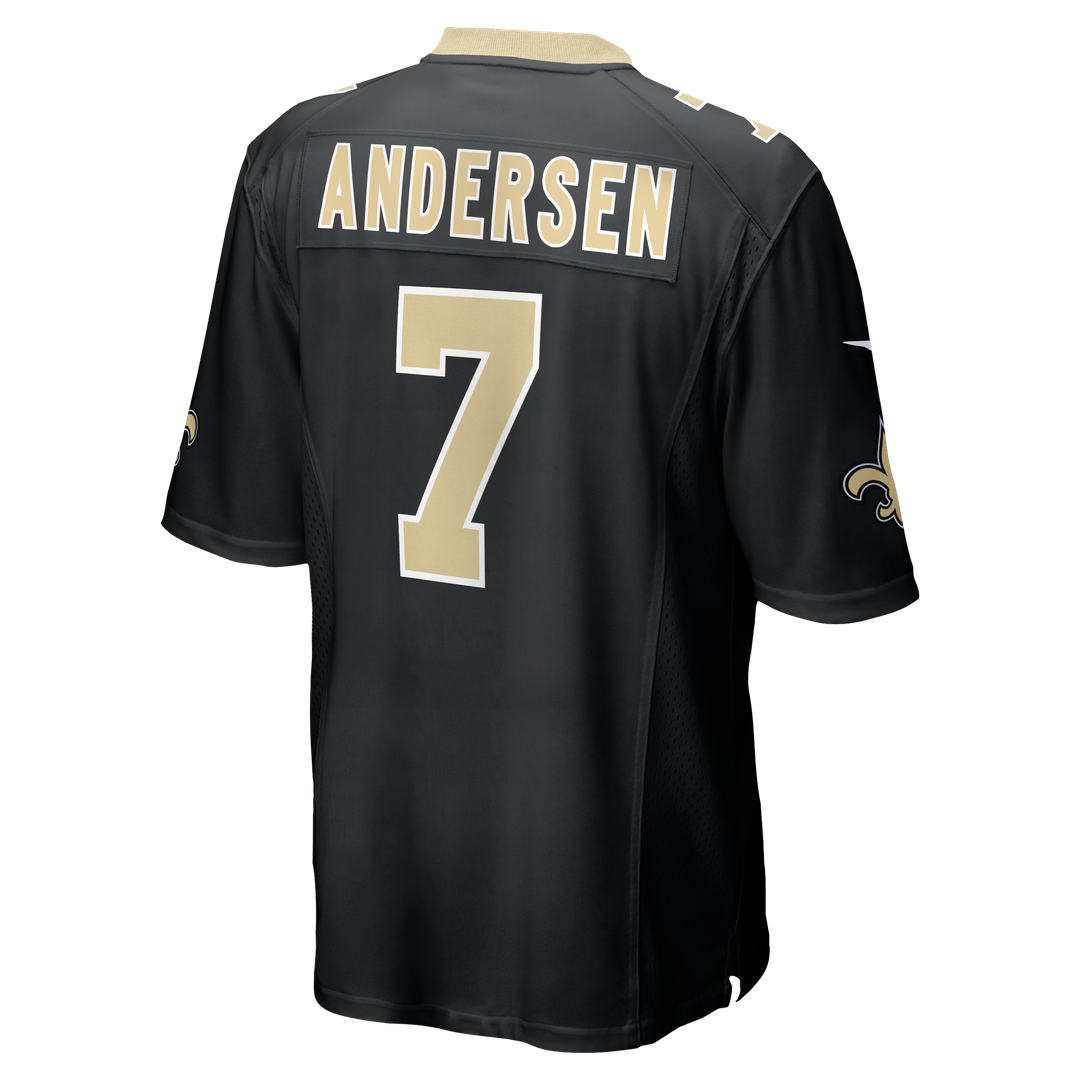 New Orleans Saints Morten Andersen Nike Black Game Retired Player Jersey product image 3, provided for visual reference and