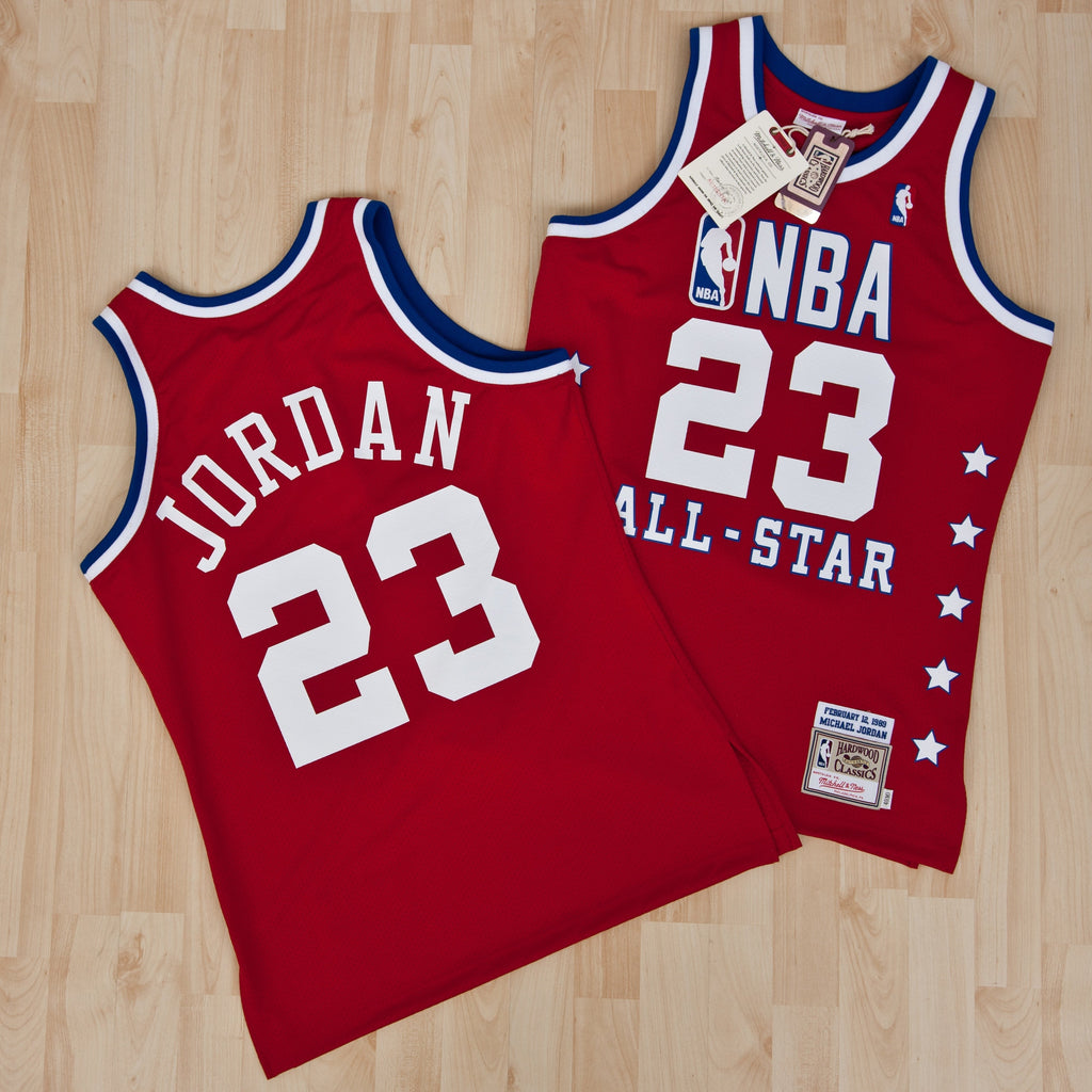 NBA All-Star East Michael Jordan 1989 Authentic Jersey By Mitchell & Ness - Red product image 1, provided for visual