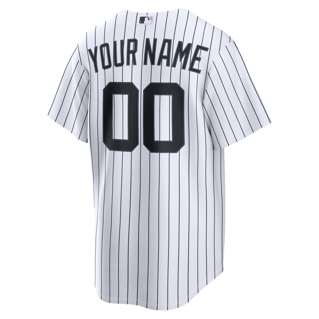 New York Yankees Nike White Home Replica Custom Jersey product image 3, provided for visual reference and product detail