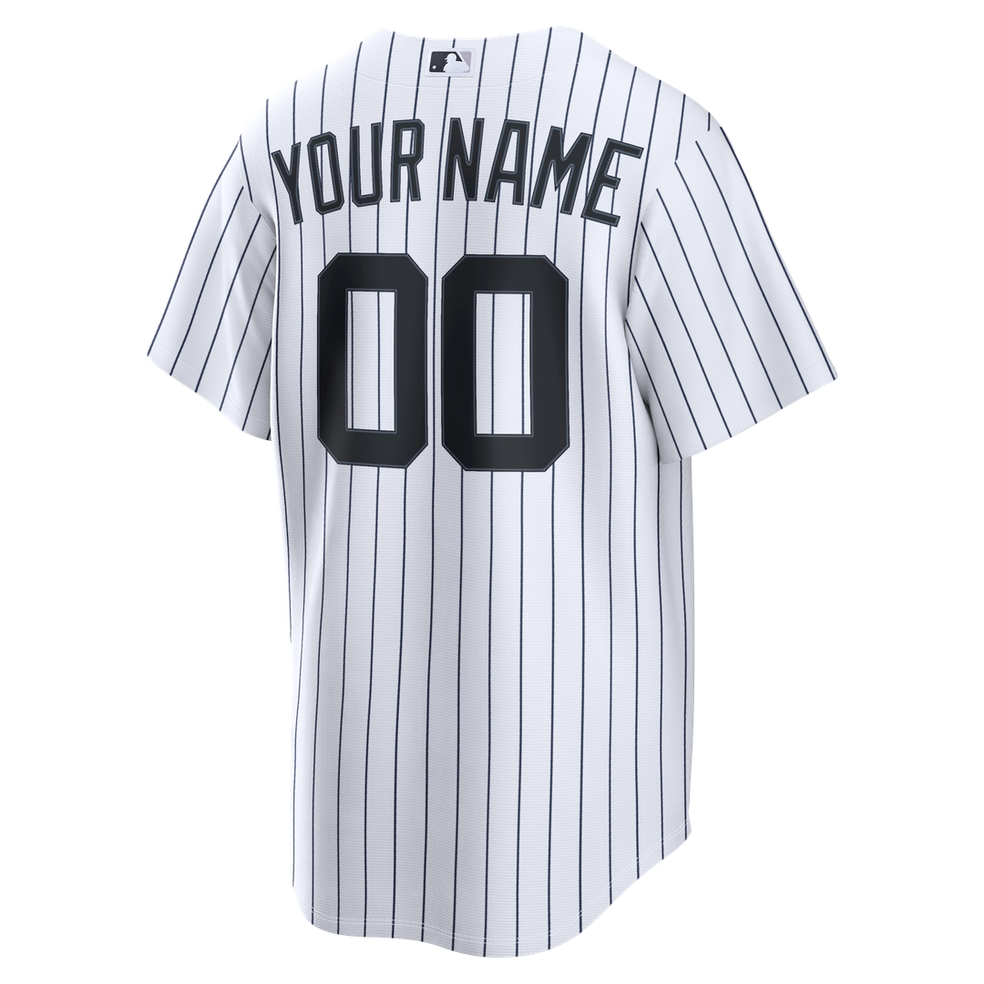 New York Yankees Nike White Home Replica Custom Jersey product image 3, provided for visual reference and product detail