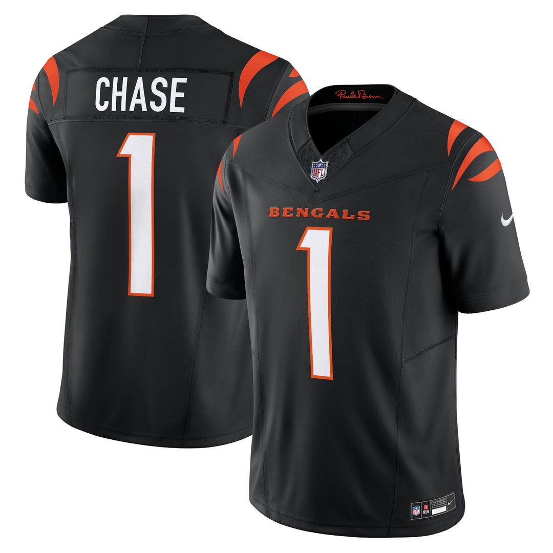 Cincinnati Bengals Ja'Marr Chase Nike Black Vapor F.U.S.E. Limited Jersey product image 1, provided for visual reference and