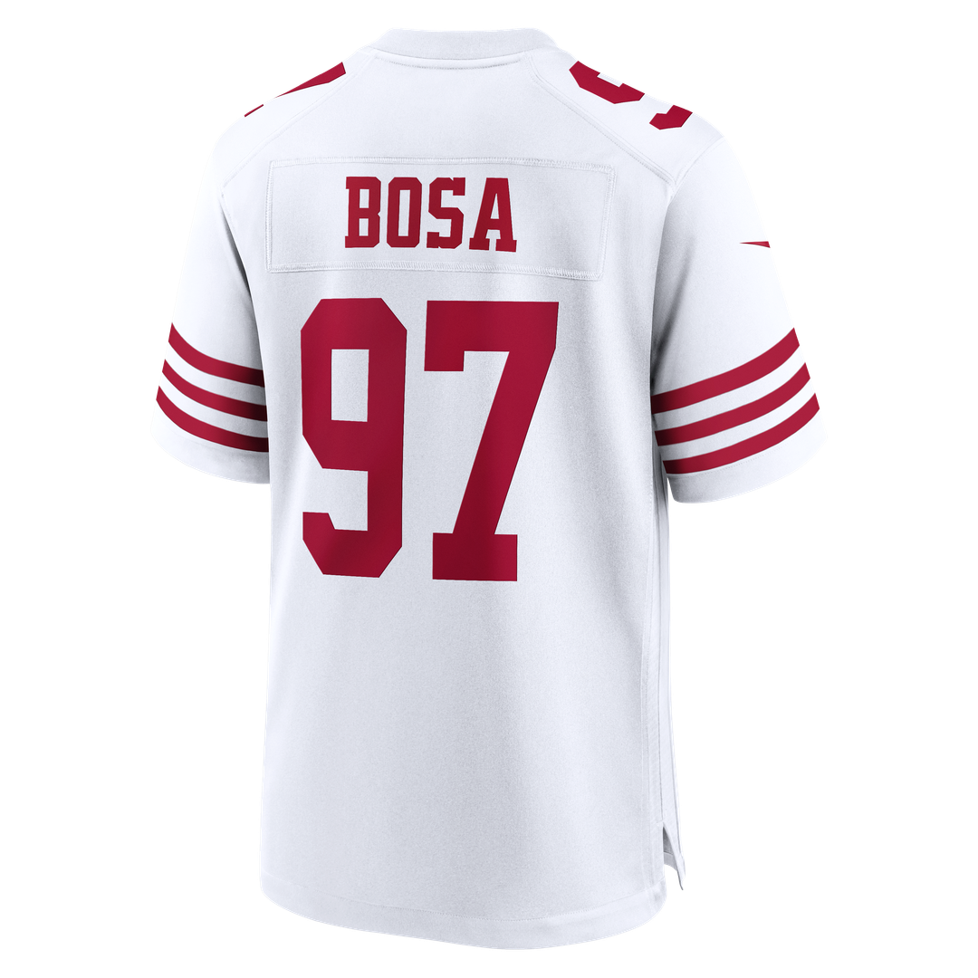 San Francisco 49ers Nick Bosa Nike Scarlet 80th Anniversary Game Jersey product image 23, provided for visual reference and