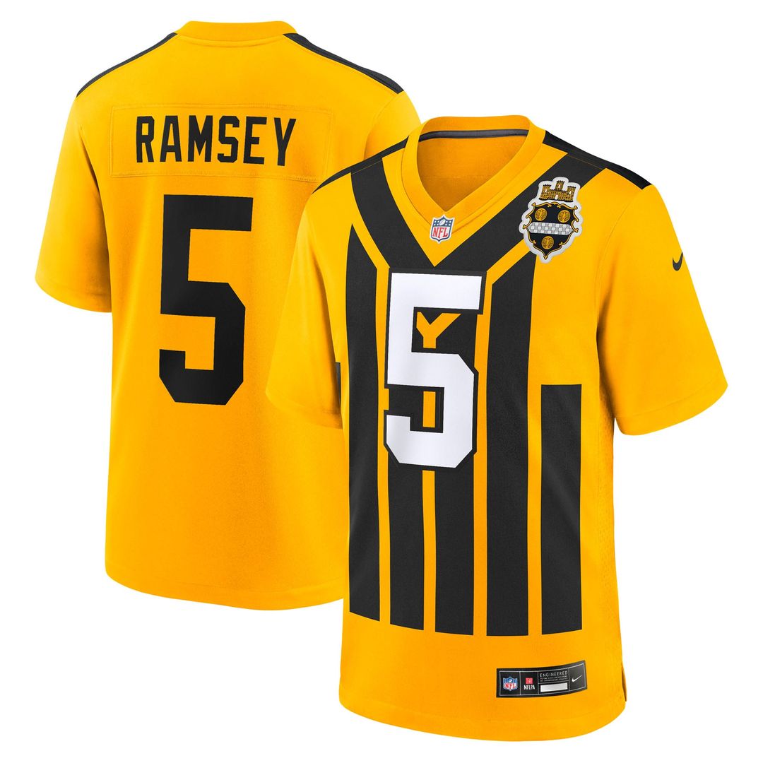 Pittsburgh Steelers Jalen Ramsey Nike Gold Alternate 1933 Throwback Game Jersey product image 1, provided for visual