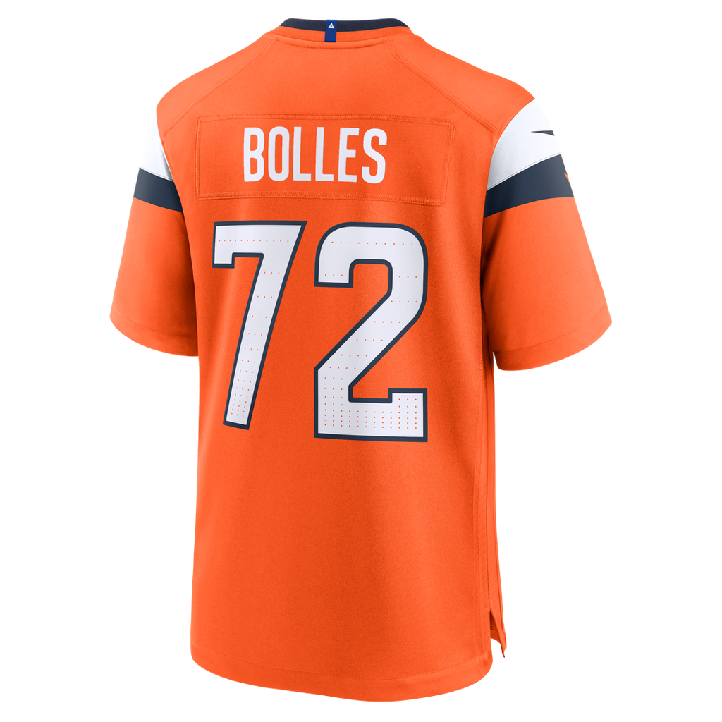 Denver Broncos Garett Bolles Nike Orange Team Game Jersey product image 3, provided for visual reference and product detail