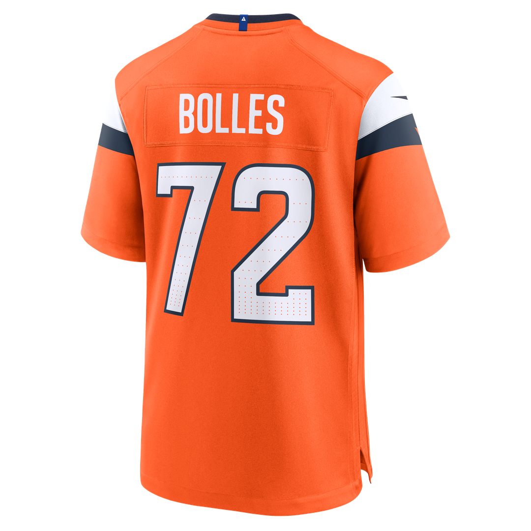 Denver Broncos Garett Bolles Nike Orange Team Game Jersey product image 3, provided for visual reference and product detail