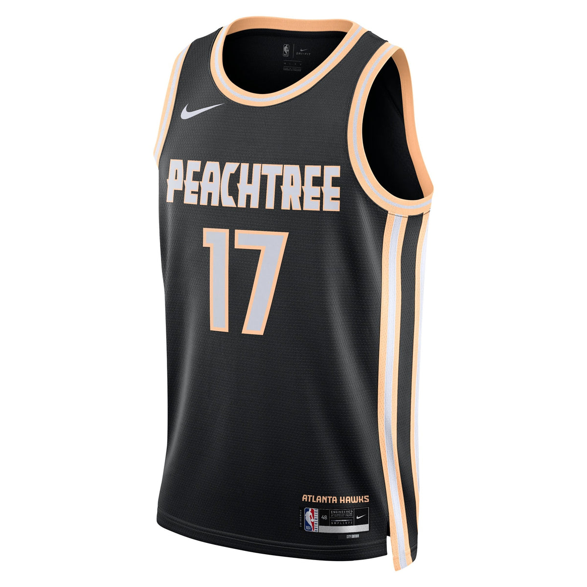 Atlanta Hawks Nike 2025/26 City Edition Swingman Jersey - Black - Onyeka Okongwu - Unisex product image 3, provided for
