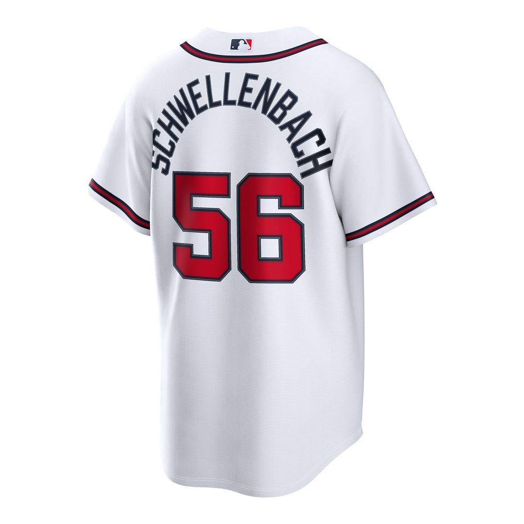 Atlanta Braves Spencer Schwellenbach Nike White Home Replica Jersey product image 3, provided for visual reference and