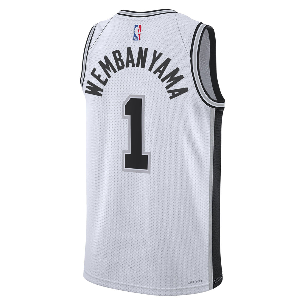 San Antonio Spurs Nike Association Edition Swingman Jersey - White - Victor Wembanyama - Unisex product image 4, provided