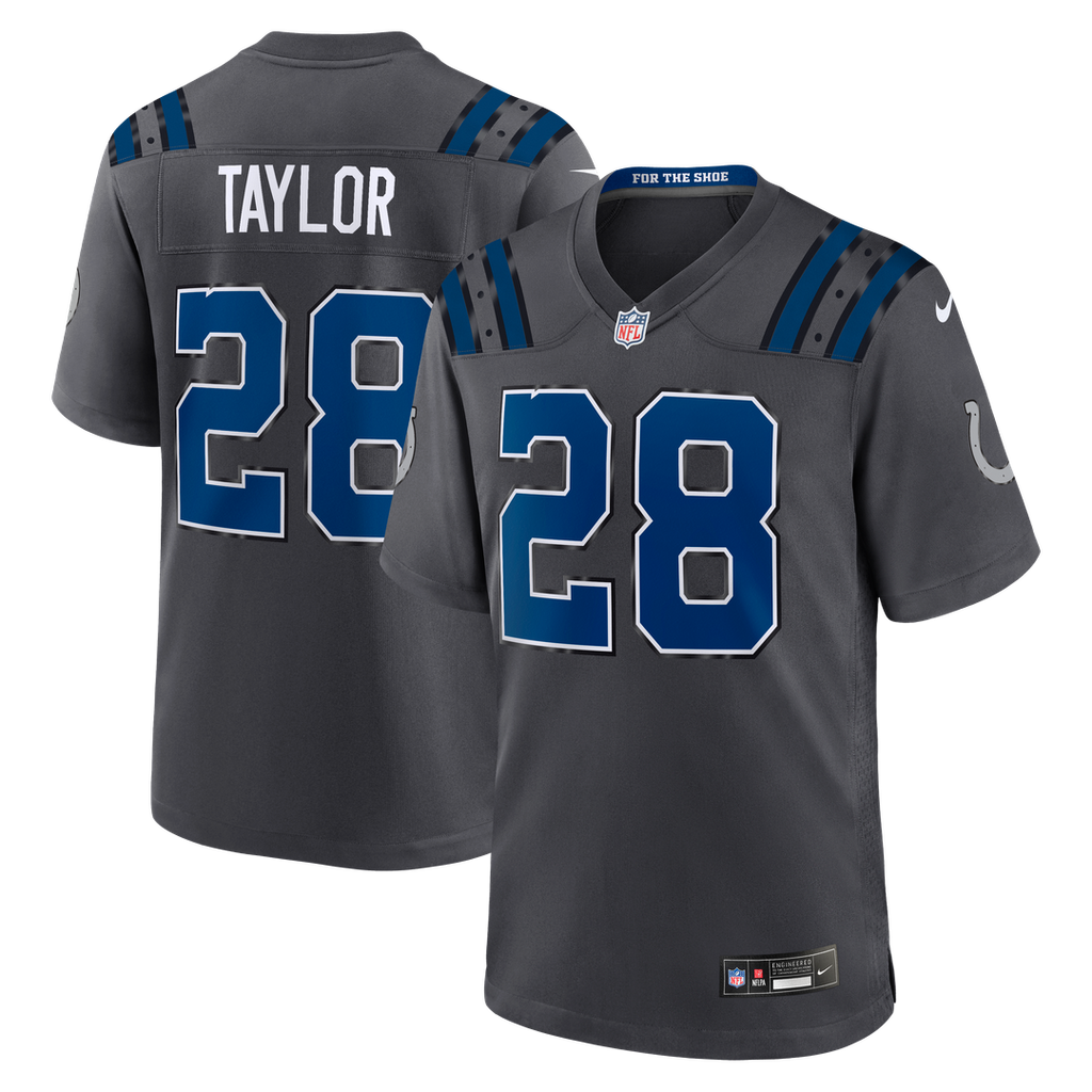 Indianapolis Colts Jonathan Taylor Nike Anthracite 2026 Rivalries Collection Game Jersey product image 1, provided for
