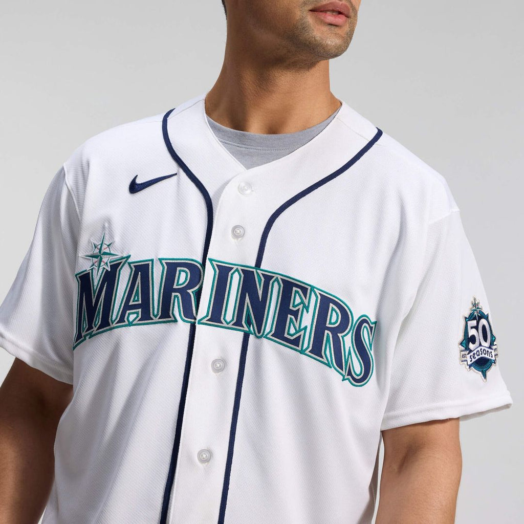 Seattle Mariners Nike White 50th Anniversary Patch Home Authentic Jersey product image 9, provided for visual reference and