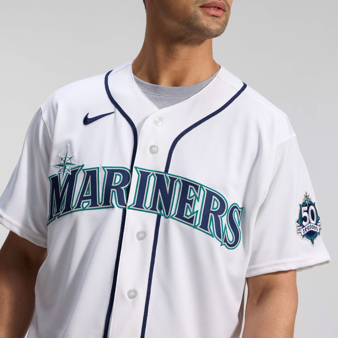 Seattle Mariners Nike White 50th Anniversary Patch Home Authentic Jersey product image 9, provided for visual reference and