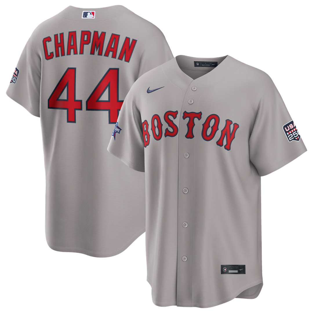 2026 All-Star Game Boston Red Sox Aroldis Chapman Nike Gray Replica Jersey product image 1, provided for visual reference