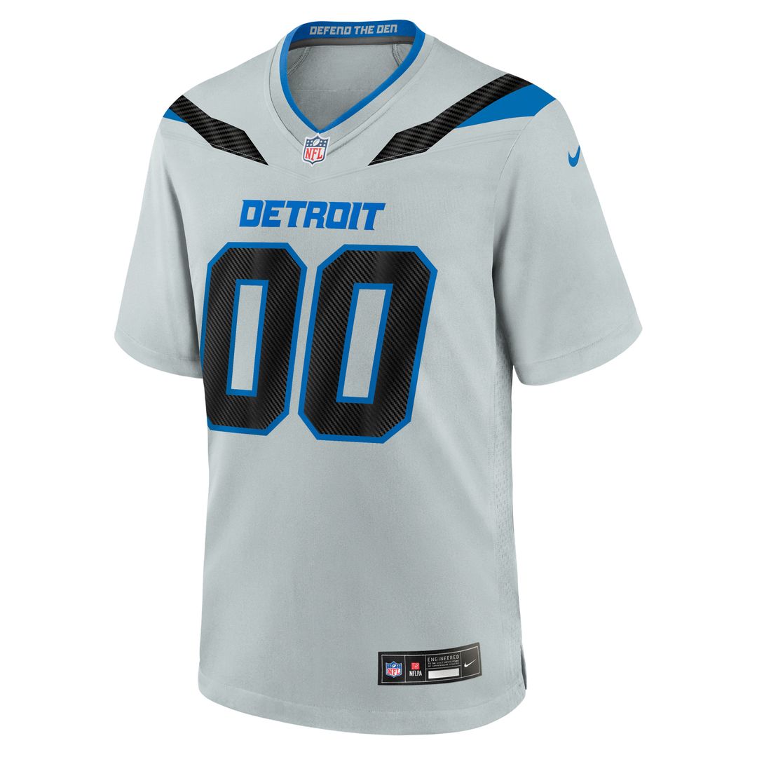 Detroit Lions Nike Silver 2026 Rivalries Collection Game Custom Jersey product image 2, provided for visual reference and