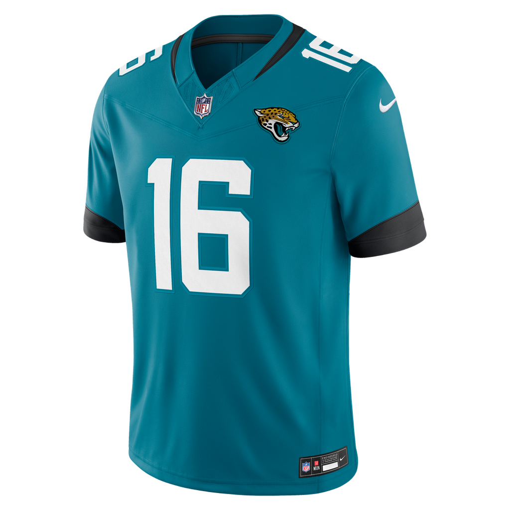 Jacksonville Jaguars Trevor Lawrence Nike Teal Team Vapor F.U.S.E. Stitched Limited Jersey product image 6, provided for