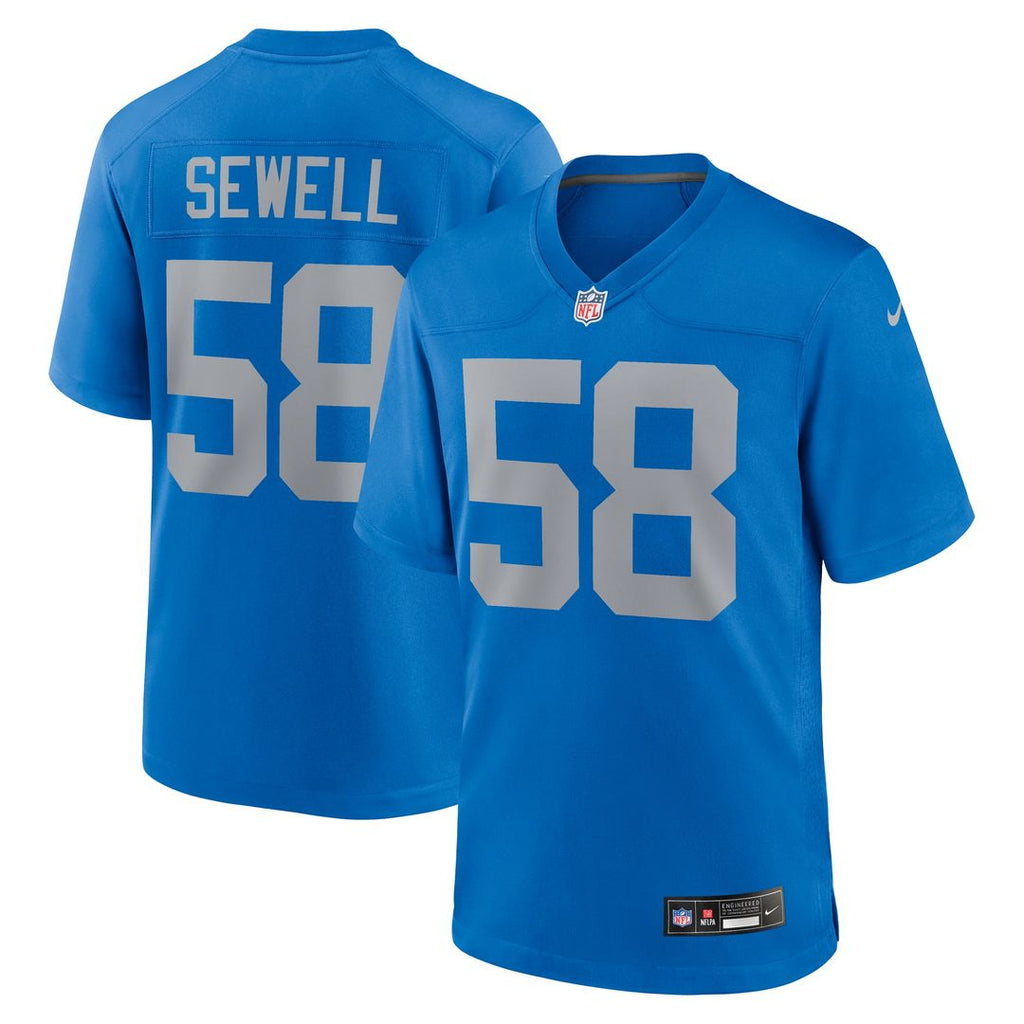 Detroit Lions Penei Sewell Nike Blue Alternate Game Jersey product image 1, provided for visual reference and product detail