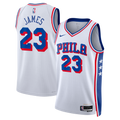 Philadelphia 76ers Nike Association Edition Swingman Jersey - White - Lebron James - Unisex product image 1, provided for