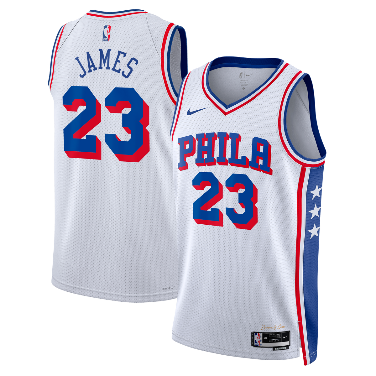 Philadelphia 76ers Nike Association Edition Swingman Jersey - White - Lebron James - Unisex product image 1, provided for