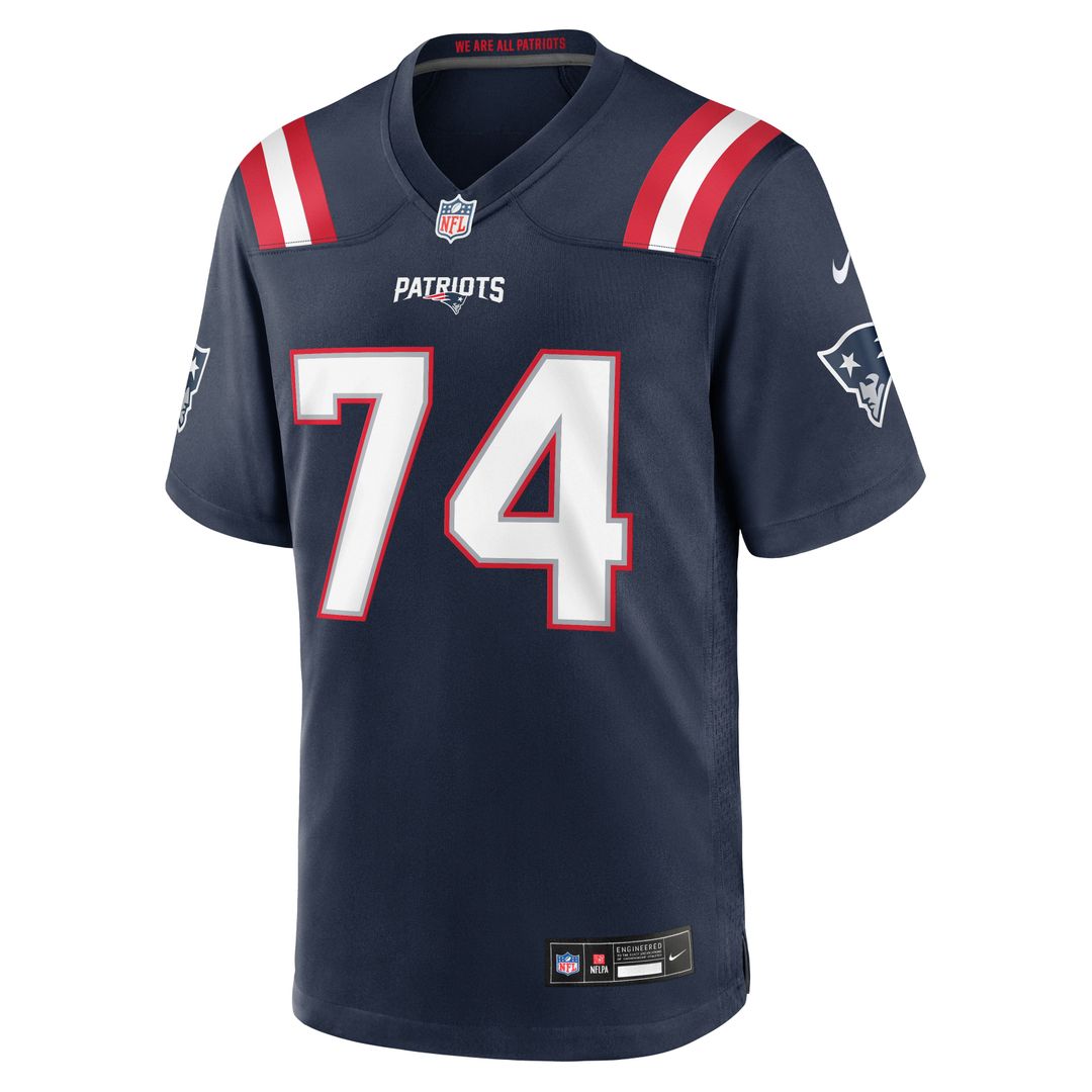 New England Patriots Caleb Lomu Nike Navy Team Game Jersey product image 4, provided for visual reference and product detail