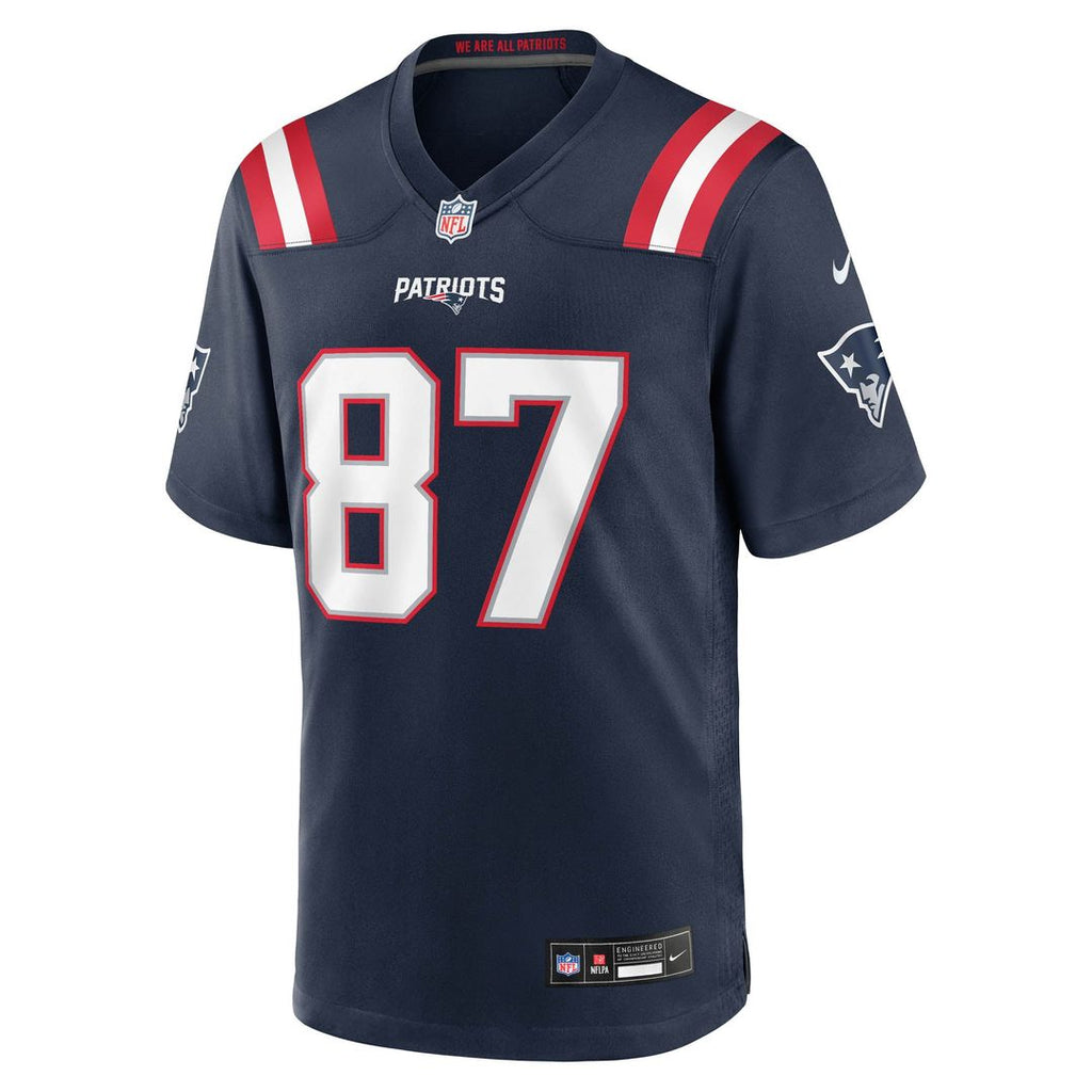 New England Patriots Romeo Doubs Nike Navy Game Jersey product image 2, provided for visual reference and product detail