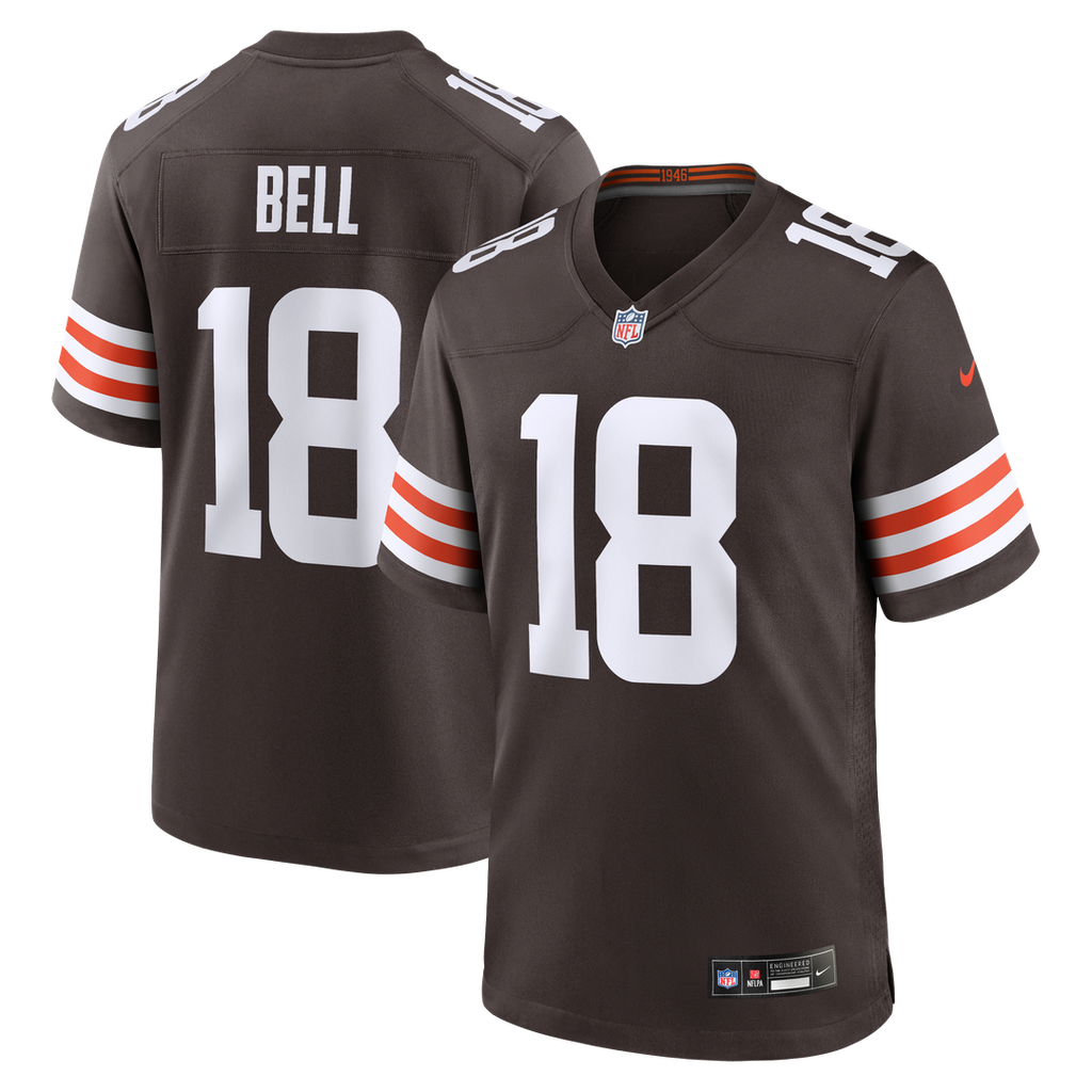 Cleveland Browns David Bell Nike Brown Game Jersey product image 1, provided for visual reference and product detail review