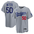 Los Angeles Dodgers Mookie Betts Nike Gray Stadium Jersey product image 1, provided for visual reference and product detail