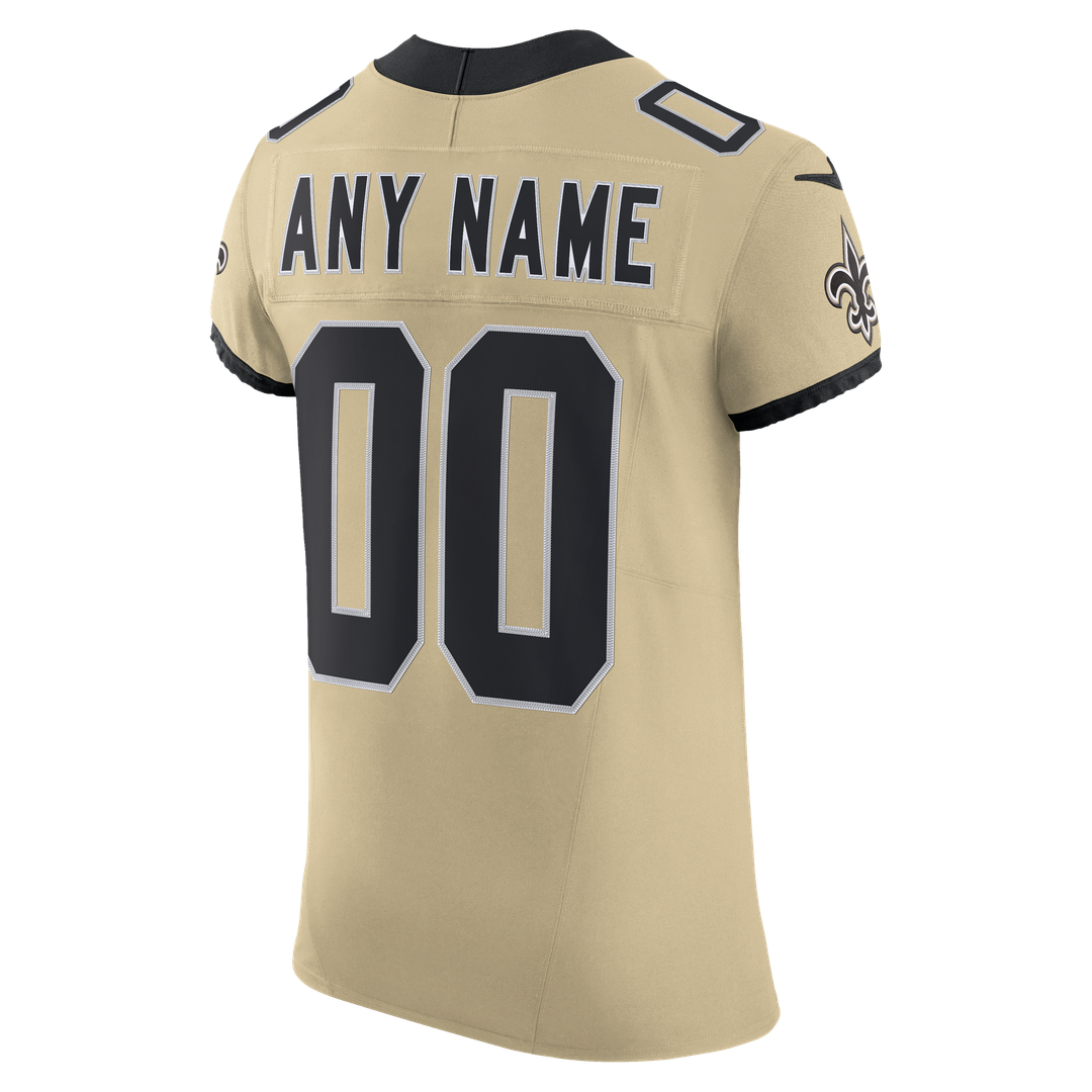 New Orleans Saints Nike Gold Alternate Vapor F.U.S.E. Elite Custom Jersey product image 3, provided for visual reference and
