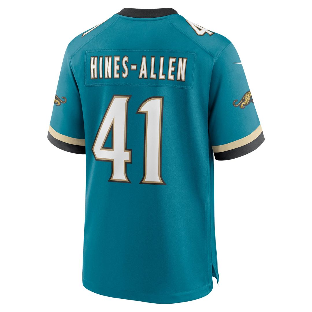 Jacksonville Jaguars Josh Hines-Allen Nike Teal Prowler Throwback Player Game Jersey product image 3, provided for visual