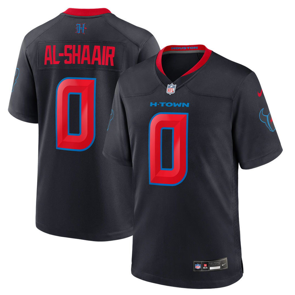 Houston Texans Azeez Al-Shaair Nike Navy Alternate Game Jersey product image 1, provided for visual reference and product