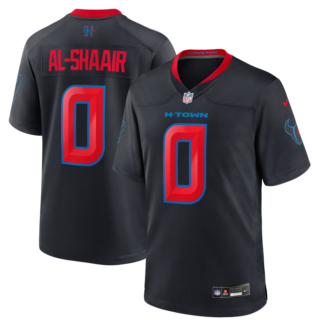 Houston Texans Azeez Al-Shaair Nike Navy Alternate Game Jersey product image 1, provided for visual reference and product