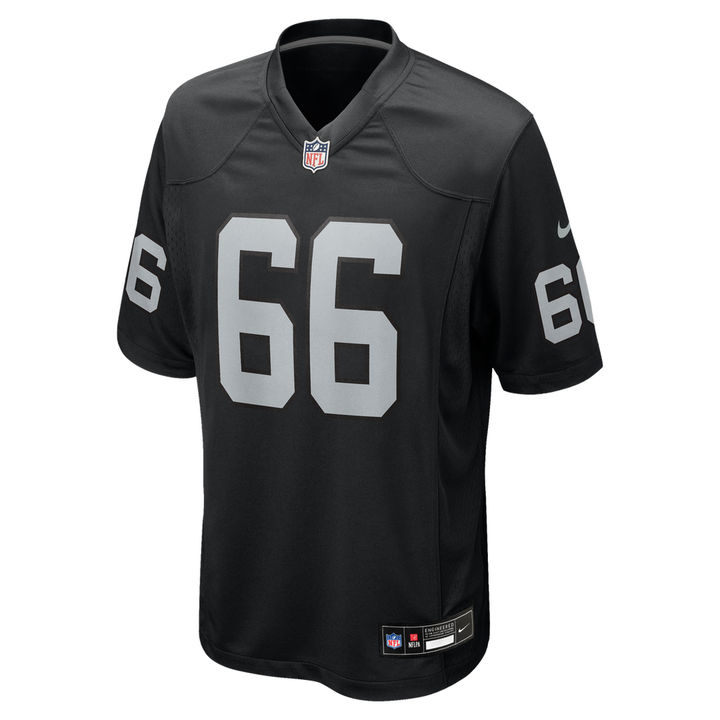Las Vegas Raiders Dylan Parham Nike Black Game Player Jersey product image 2, provided for visual reference and product
