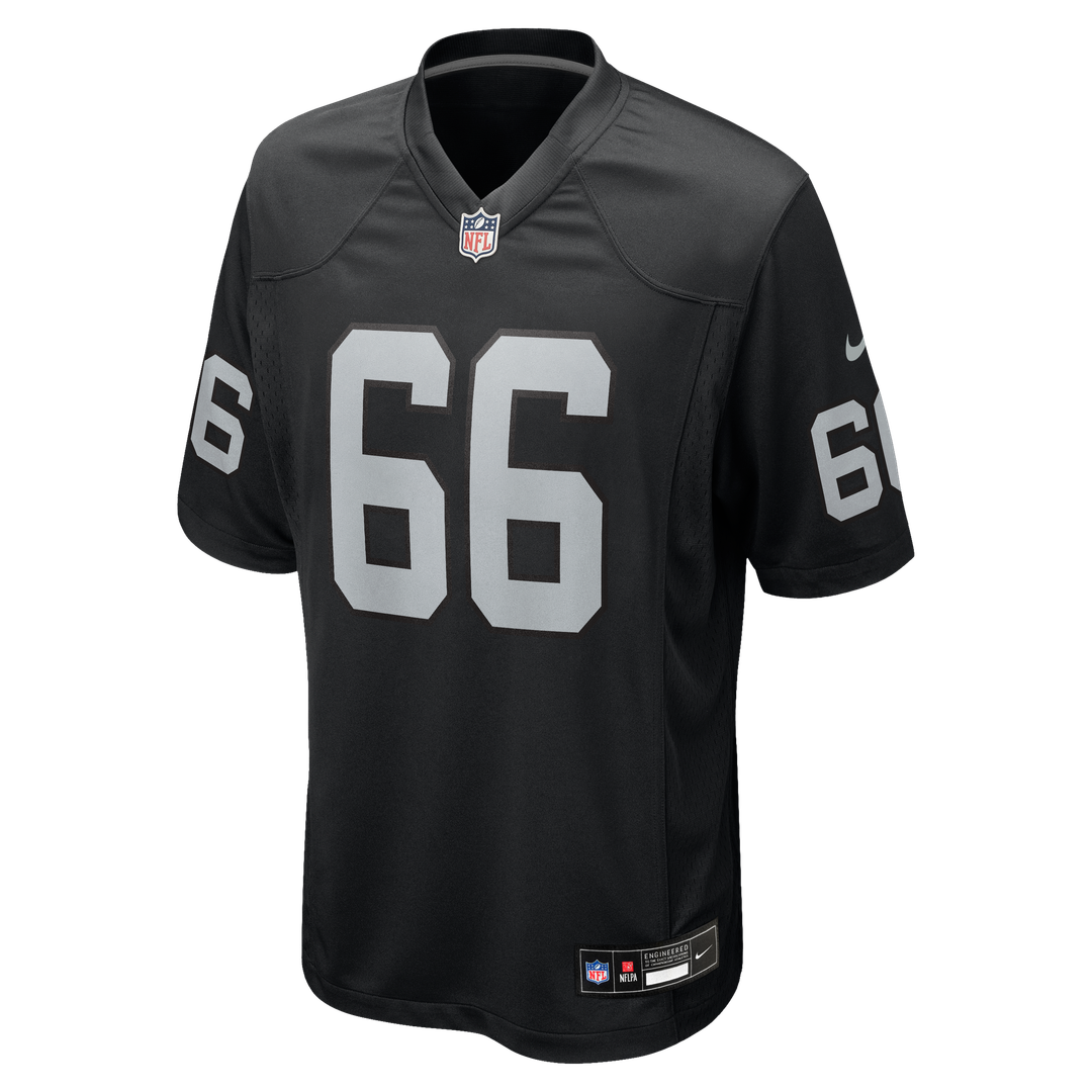 Las Vegas Raiders Dylan Parham Nike Black Game Player Jersey product image 2, provided for visual reference and product