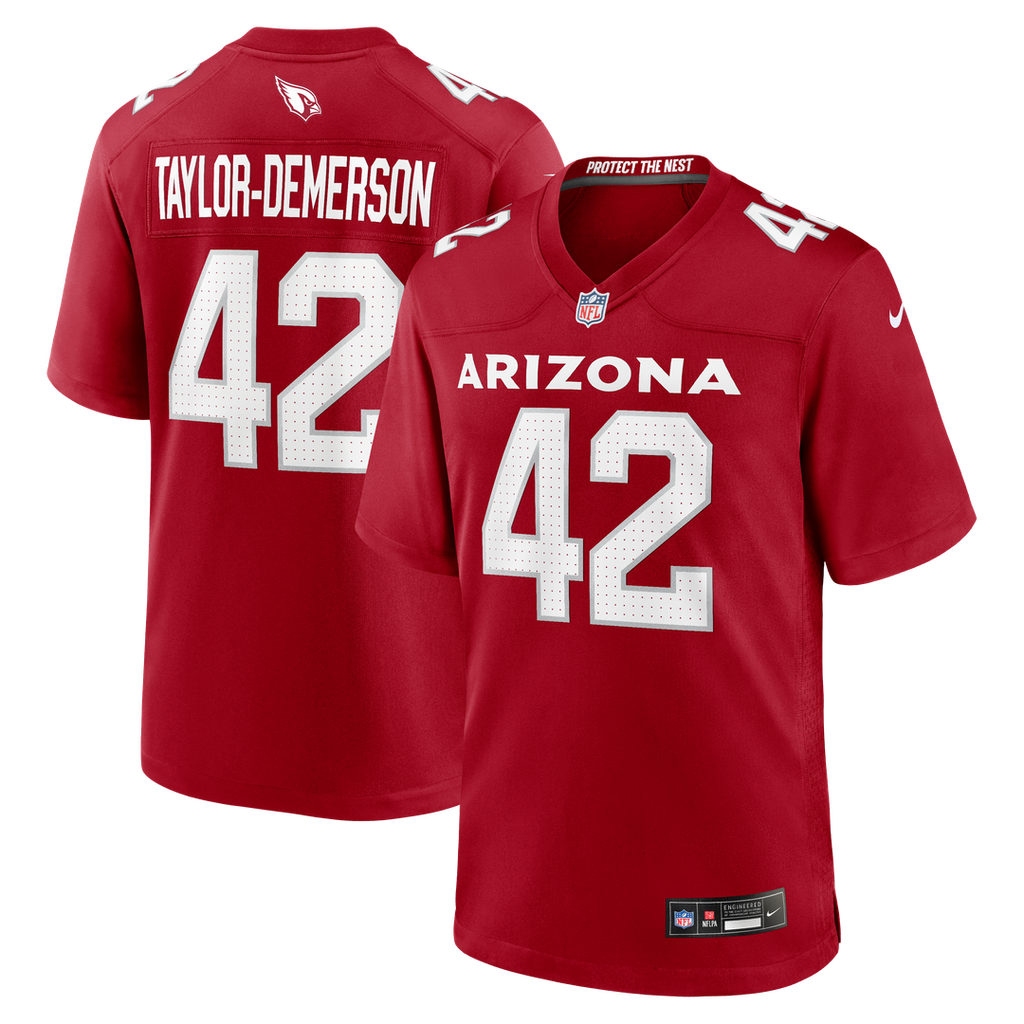 Arizona Cardinals Dadrion Taylor-Demerson Nike Cardinal Team Game Jersey product image 1, provided for visual reference and