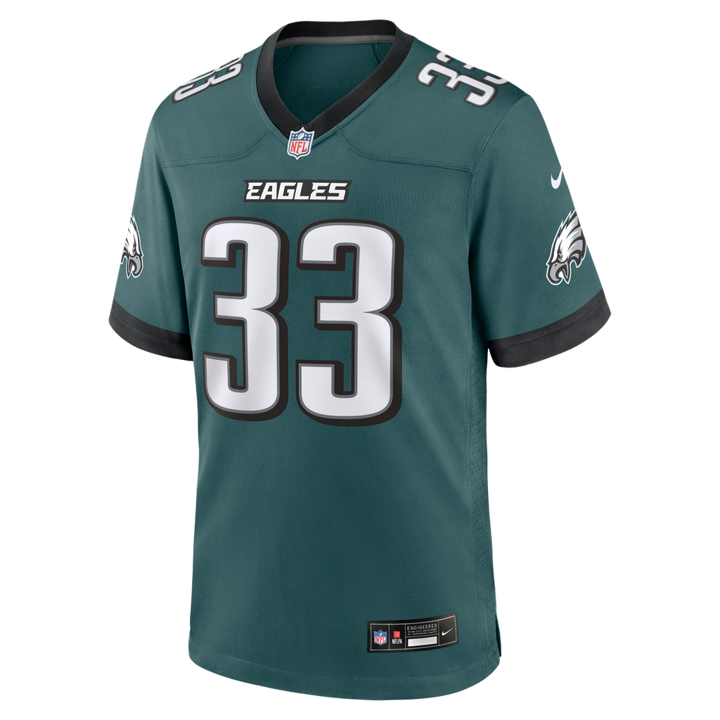 Philadelphia Eagles Cooper DeJean Nike Midnight Green Team Game Jersey product image 5, provided for visual reference and