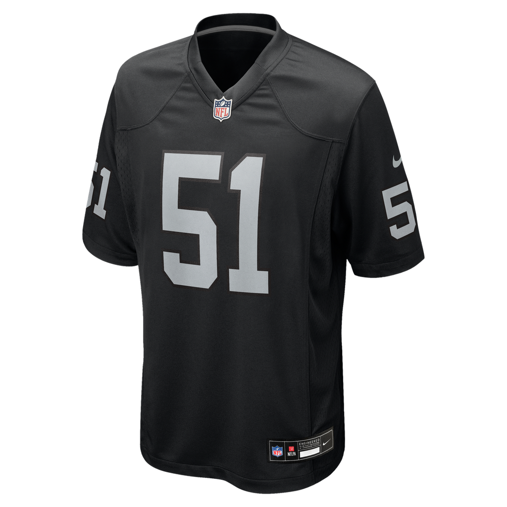 Las Vegas Raiders Malcolm Koonce Nike Black Game Jersey product image 2, provided for visual reference and product detail
