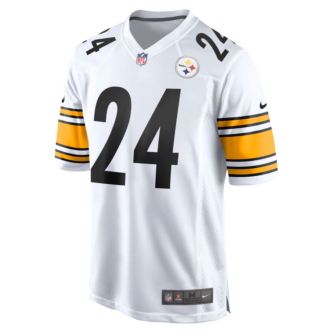 Pittsburgh Steelers Joey Porter Jr. Nike White Away Game Jersey product image 2, provided for visual reference and product