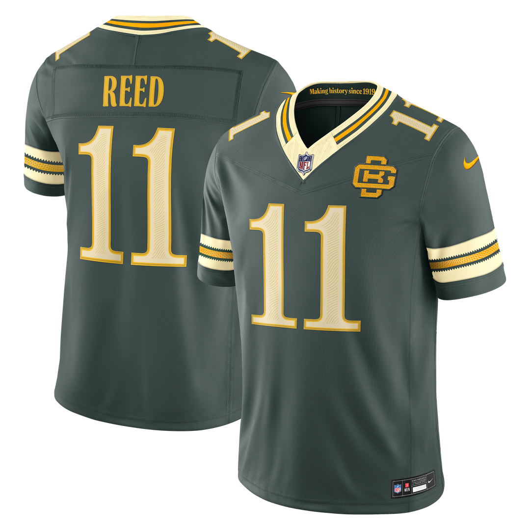 Green Bay Packers Jayden Reed Nike Green 2026 Rivalries Collection Stitched Limited Jersey product image 1, provided for