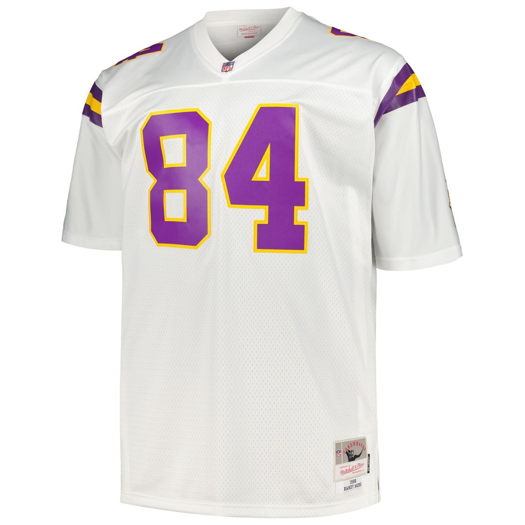 Minnesota Vikings Randy Moss Mitchell & Ness White Big & Tall 1998 Legacy Retired Player Jersey product image 2, provided