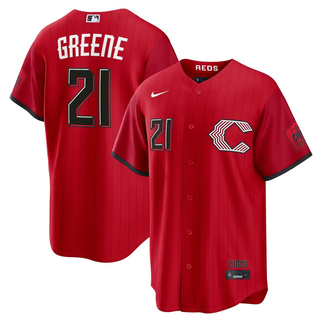 Cincinnati Reds Hunter Greene Nike Red 2026 City Connect Stadium Jersey product image 1, provided for visual reference and