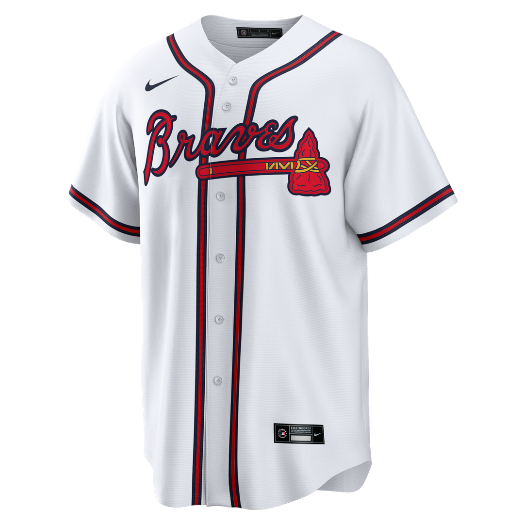 Atlanta Braves Nike White Home Big & Tall Replica Jersey product image 2, provided for visual reference and product detail