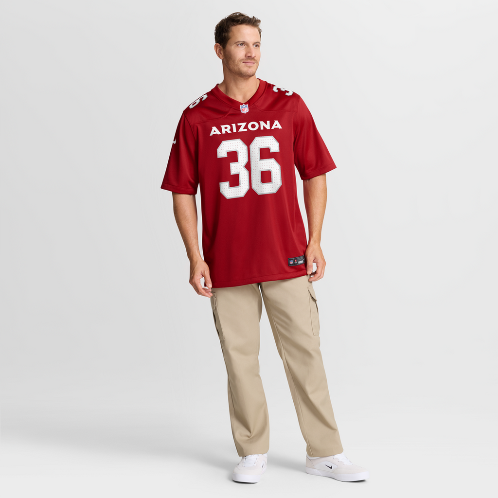 Arizona Cardinals Kitan Crawford Nike Cardinal Team Game Jersey product image 7, provided for visual reference and product