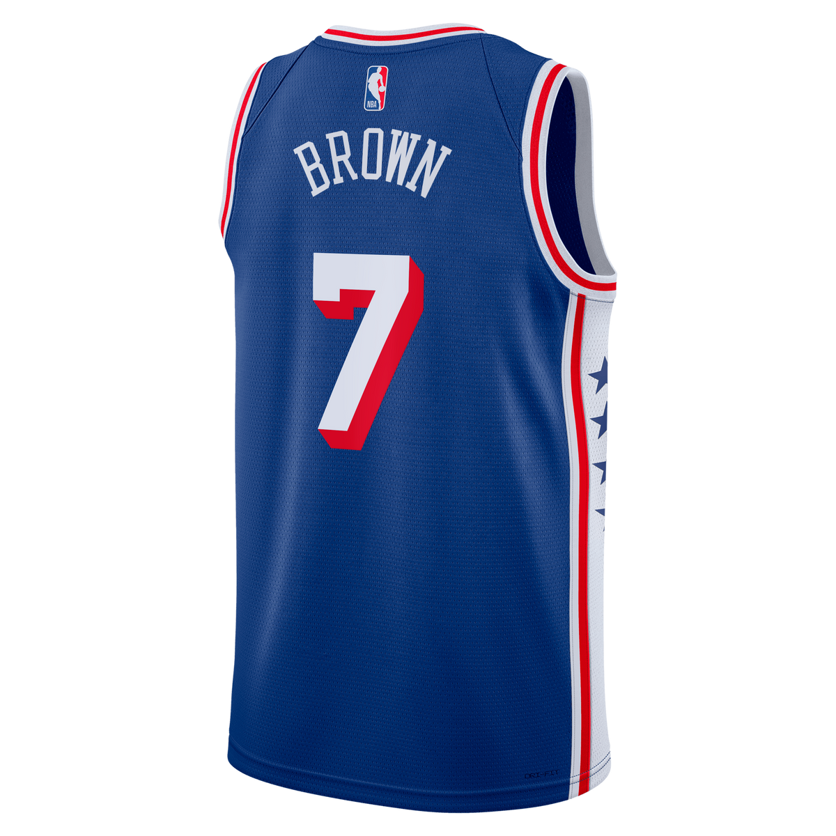 Philadelphia 76ers Nike Icon Edition Swingman Jersey - Royal - Jaylen Brown - Youth product image 4, provided for visual