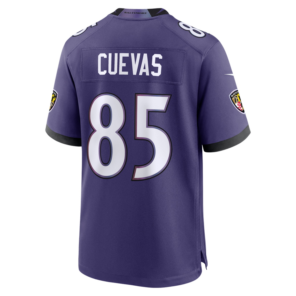 Baltimore Ravens Josh Cuevas Nike Purple Team Game Jersey product image 3, provided for visual reference and product detail