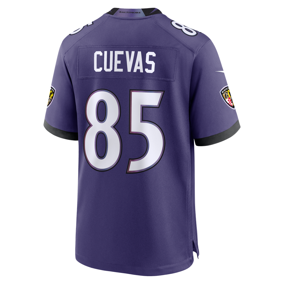 Baltimore Ravens Josh Cuevas Nike Purple Team Game Jersey product image 3, provided for visual reference and product detail