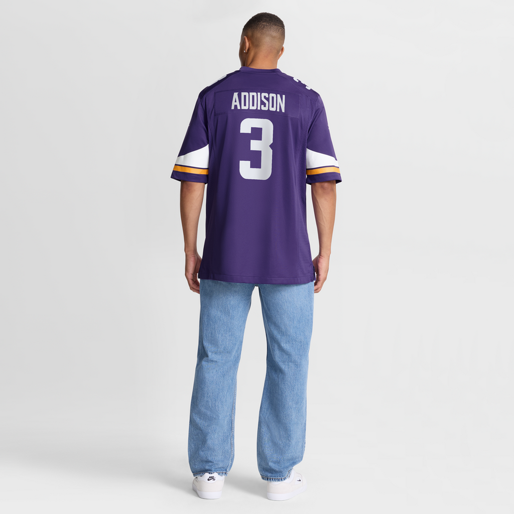 Minnesota Vikings Jordan Addison Nike Purple Game Jersey product image 8, provided for visual reference and product detail