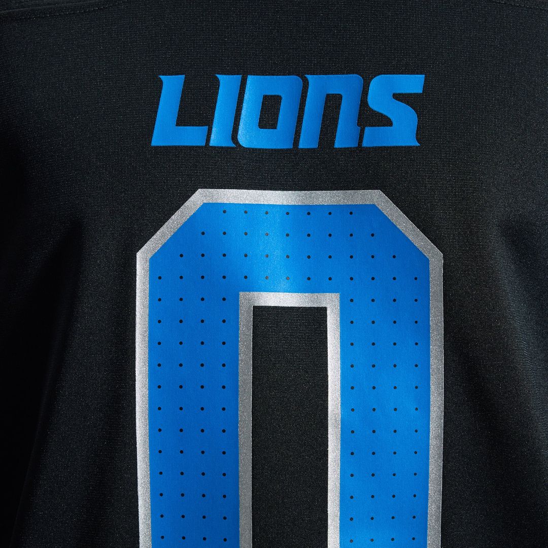 Detroit Lions Jahmyr Gibbs Nike Black 2nd Alternate Game Player Jersey product image 11, provided for visual reference and