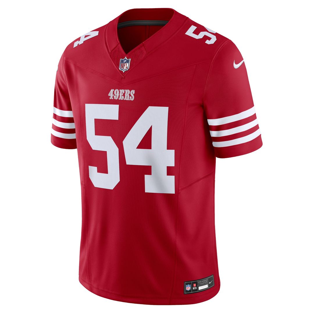 San Francisco 49ers Fred Warner Nike Scarlet Vapor F.U.S.E. Limited Jersey product image 2, provided for visual reference