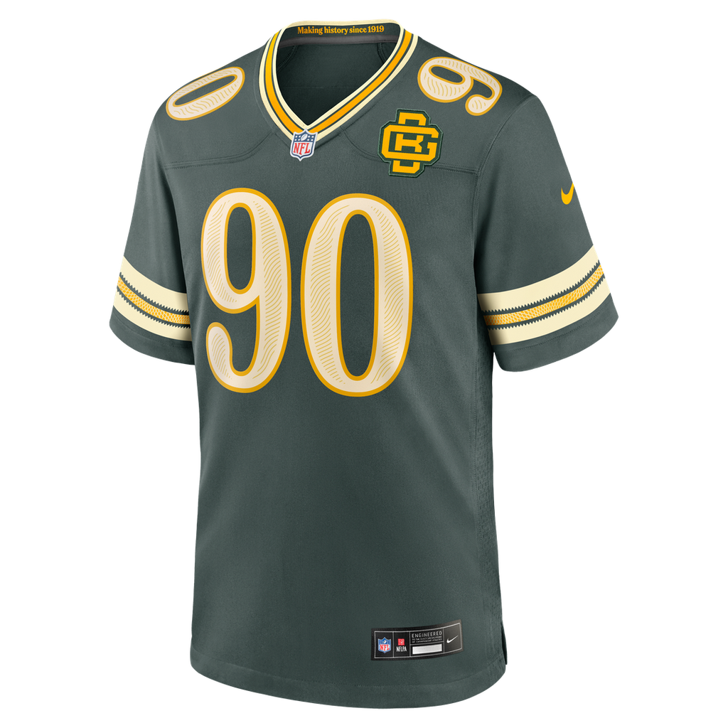 Green Bay Packers Lukas Van Ness Nike Green 2026 Rivalries Collection Game Jersey product image 2, provided for visual