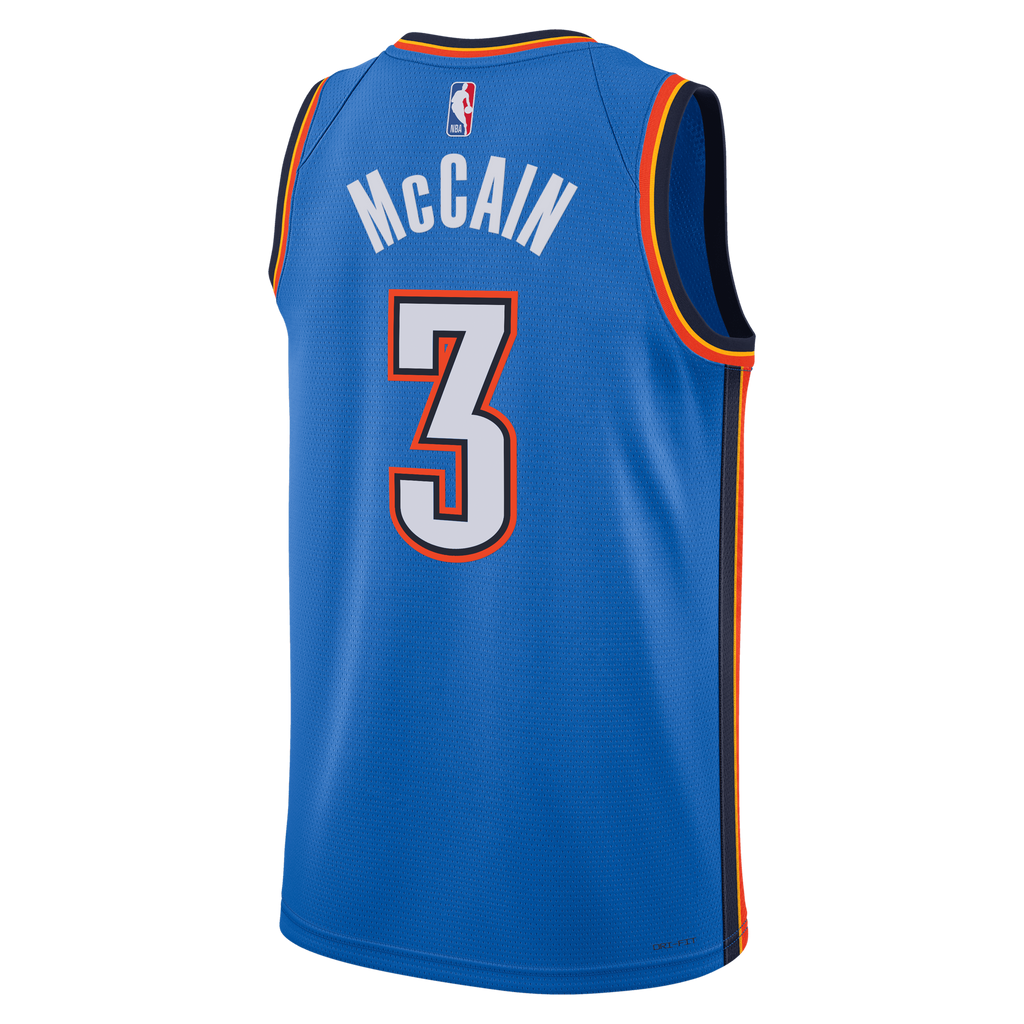 Oklahoma City Thunder Nike Icon Edition Swingman Jersey - Blue - Jared McCain - Unisex product image 4, provided for visual
