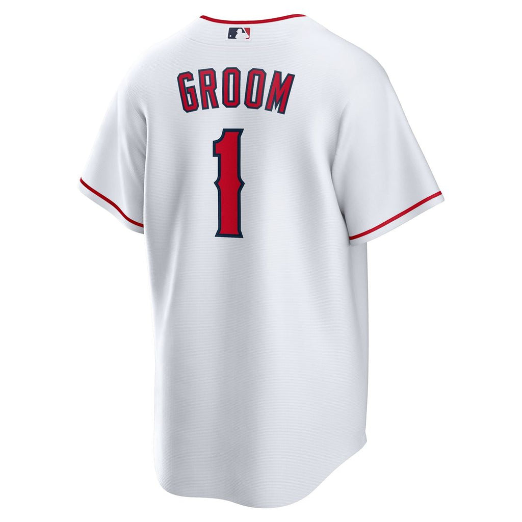 Los Angeles Angels Nike White #1 Groom Home Replica Jersey product image 3, provided for visual reference and product detail